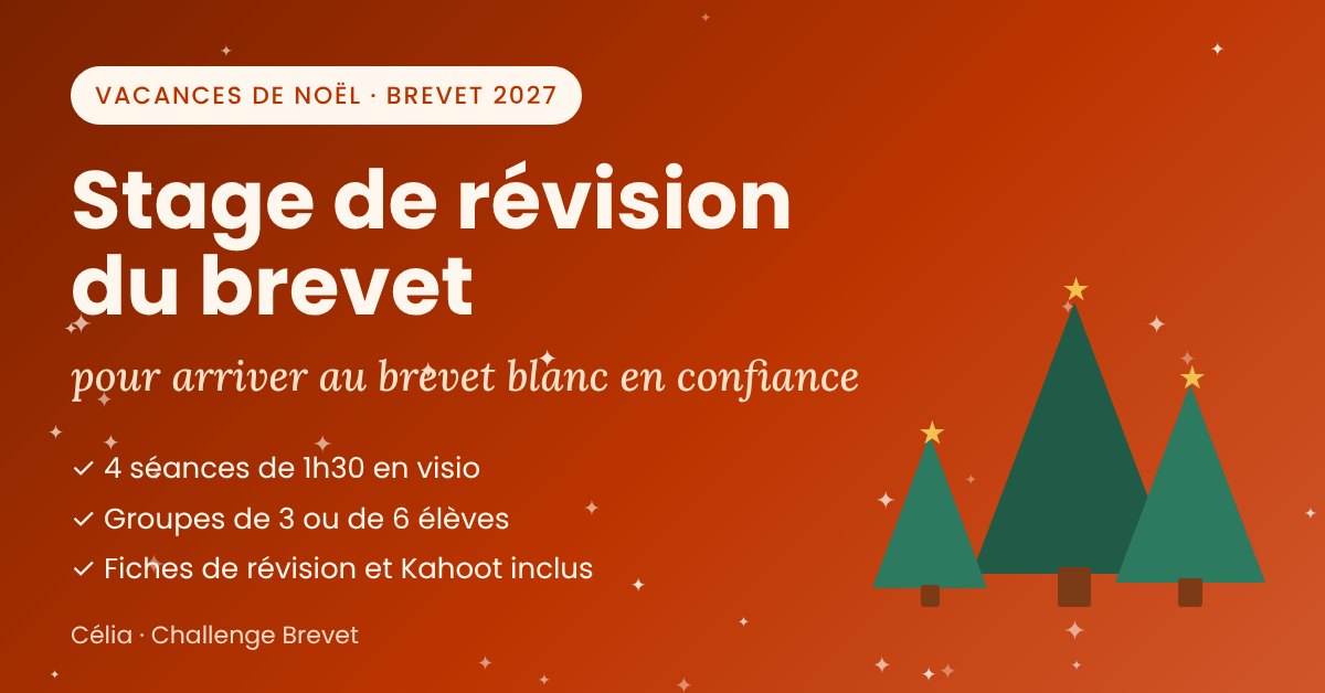 Stage de révision du brevet pendant les vacances de Noël