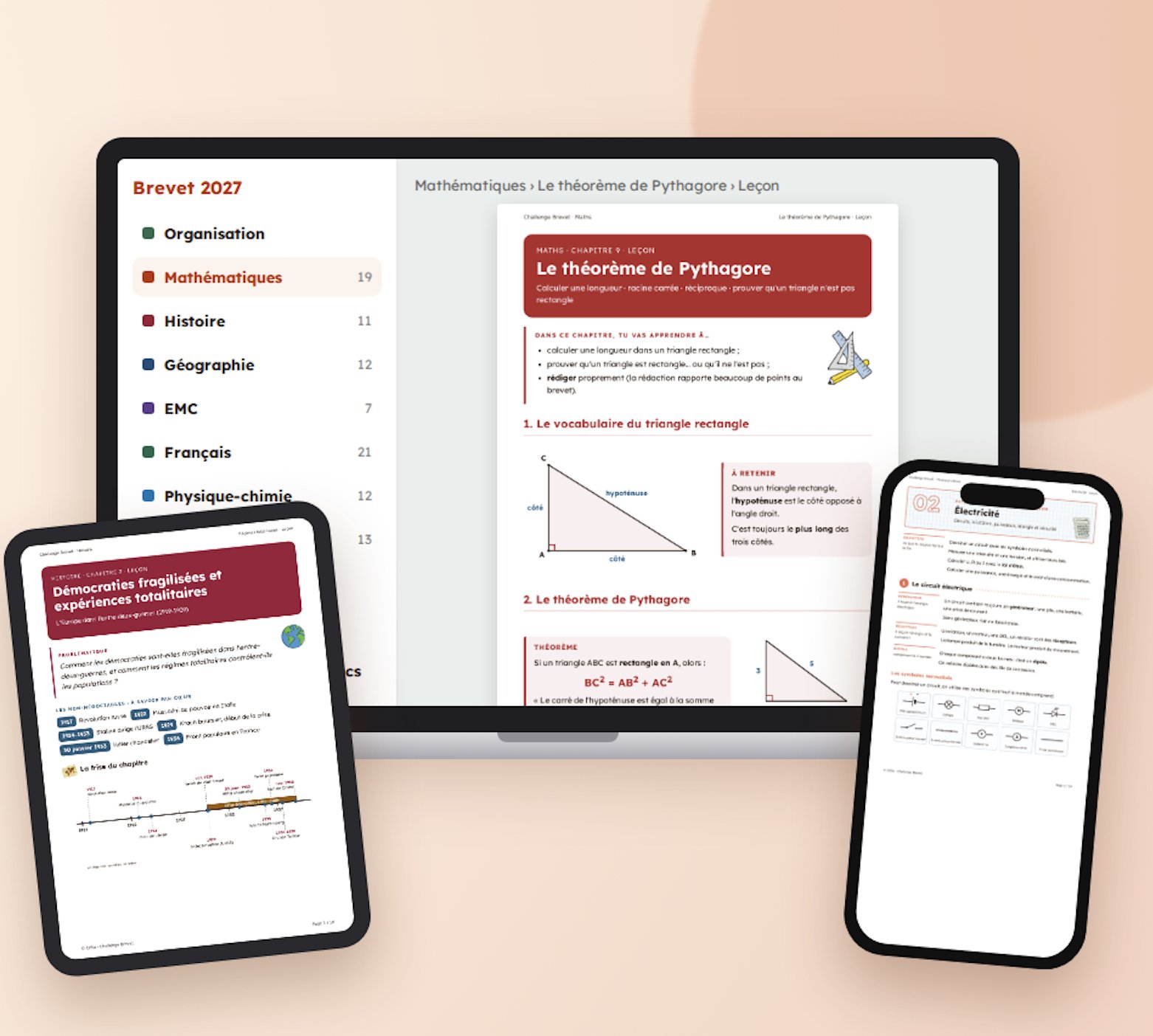 Plateforme de révision du brevet 2027 sur ordinateur, tablette et téléphone